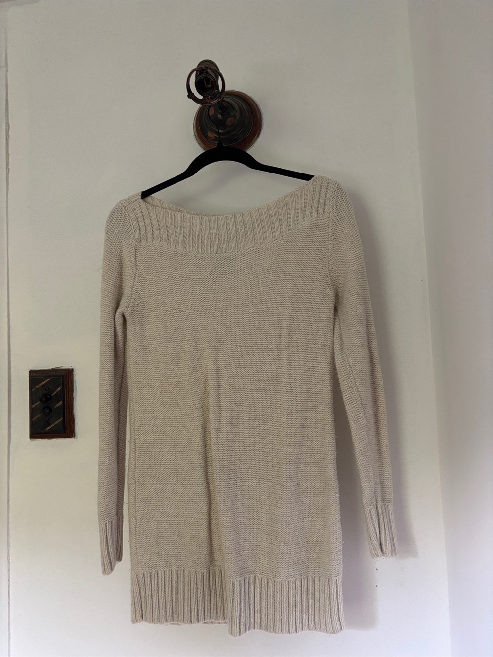 GAP Off-the-Shoulder Cream Knit Sweater